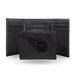 Wholesale NFL Tennessee Titans Laser Engraved Black Tri-Fold Wallet - Men's Accessory By Rico Industries