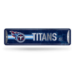 Wholesale NFL Tennessee Titans Metal Street Sign 4" x 15" Home Décor - Bedroom - Office - Man Cave By Rico Industries