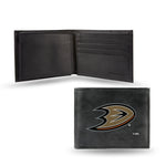 Wholesale NHL Anaheim Ducks Embroidered Genuine Leather Billfold Wallet 3.25" x 4.25" - Slim By Rico Industries