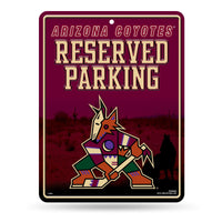 Wholesale NHL Arizona Coyotes 8.5" x 11" Metal Parking Sign - Great for Man Cave, Bed Room, Office, Home Décor By Rico Industries