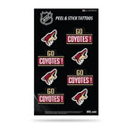 Wholesale NHL Arizona Coyotes Peel & Stick Temporary Tattoos - Eye Black - Game Day Approved! By Rico Industries