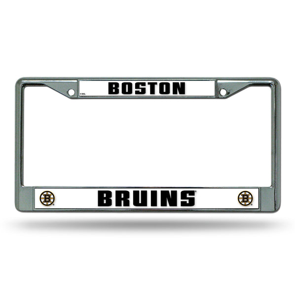 Wholesale NHL Boston Bruins 12" x 6" Silver Chrome Car/Truck/SUV Auto Accessory By Rico Industries