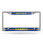 Wholesale NHL Buffalo Sabres 12" x 6" Silver Bling Chrome Car/Truck/SUV Auto Accessory By Rico Industries