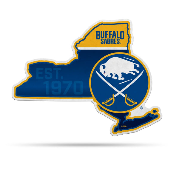 Wholesale NHL Buffalo Sabres Classic State Shape Cut Pennant - Home and Living Room Décor - Soft Felt EZ to Hang By Rico Industries