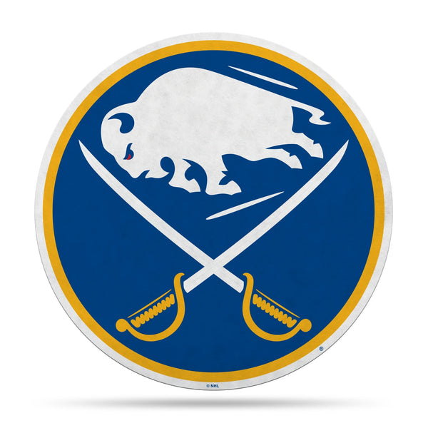 Wholesale NHL Buffalo Sabres Classic Team Logo Shape Cut Pennant - Home and Living Room Décor - Soft Felt EZ to Hang By Rico Industries