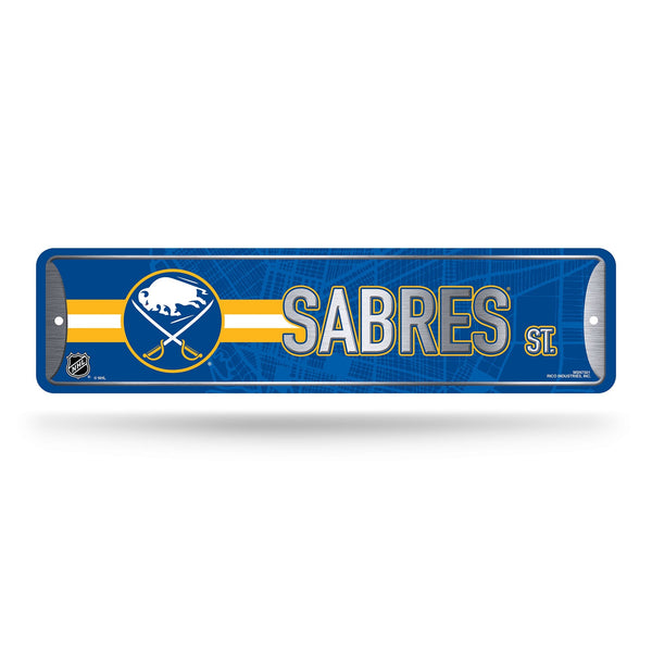 Wholesale NHL Buffalo Sabres Metal Street Sign 4" x 15" Home Décor - Bedroom - Office - Man Cave By Rico Industries