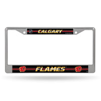 Wholesale NHL Calgary Flames 12" x 6" Silver Bling Chrome Car/Truck/SUV Auto Accessory By Rico Industries