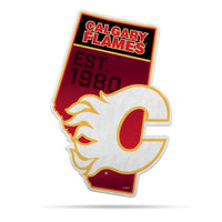 Wholesale NHL Calgary Flames Classic State Shape Cut Pennant - Home and Living Room Décor - Soft Felt EZ to Hang By Rico Industries