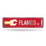 Wholesale NHL Calgary Flames Metal Street Sign 4" x 15" Home Décor - Bedroom - Office - Man Cave By Rico Industries