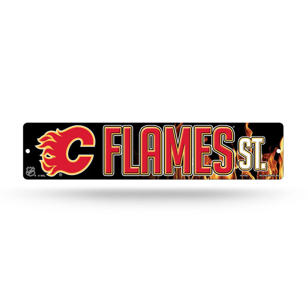 Wholesale NHL Calgary Flames Plastic 4" x 16" Street Sign By Rico Industries