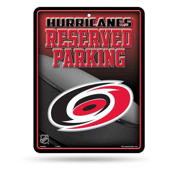 Wholesale NHL Carolina Hurricanes 8.5" x 11" Metal Parking Sign - Great for Man Cave, Bed Room, Office, Home Décor By Rico Industries