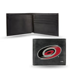 Wholesale NHL Carolina Hurricanes Embroidered Genuine Leather Billfold Wallet 3.25" x 4.25" - Slim By Rico Industries