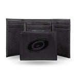 Wholesale NHL Carolina Hurricanes Laser Engraved Black Tri-Fold Wallet - Men's Accessory By Rico Industries