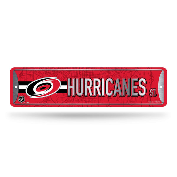 Wholesale NHL Carolina Hurricanes Metal Street Sign 4" x 15" Home Décor - Bedroom - Office - Man Cave By Rico Industries