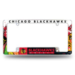 Wholesale NHL Chicago Blackhawks 12" x 6" Chrome All Over Automotive License Plate Frame for Car/Truck/SUV By Rico Industries