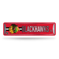 Wholesale NHL Chicago Blackhawks Metal Street Sign 4" x 15" Home Décor - Bedroom - Office - Man Cave By Rico Industries