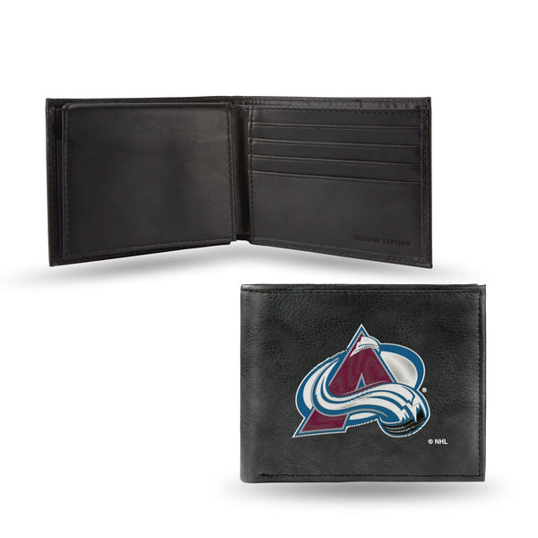 Wholesale NHL Colorado Avalanche Embroidered Genuine Leather Billfold Wallet 3.25" x 4.25" - Slim By Rico Industries