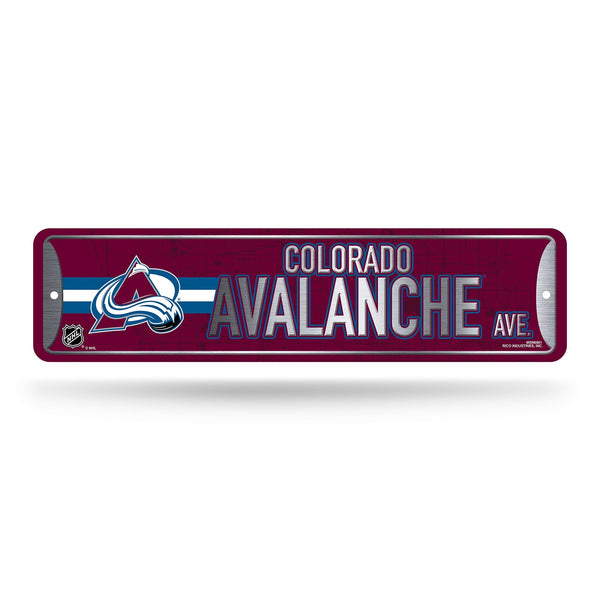 Wholesale NHL Colorado Avalanche Metal Street Sign 4" x 15" Home Décor - Bedroom - Office - Man Cave By Rico Industries