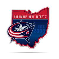 Wholesale NHL Columbus Blue Jackets Classic State Shape Cut Pennant - Home and Living Room Décor - Soft Felt EZ to Hang By Rico Industries