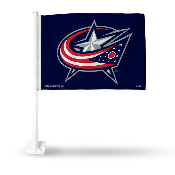 Wholesale NHL Columbus Blue Jackets Double Sided Car Flag - 16" x 19" - Strong Pole that Hooks Onto Car/Truck/Automobile By Rico Industries