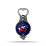 Wholesale NHL Columbus Blue Jackets Magnetic Bottle Opener, Stainless Steel, Strong Magnet to Display on Fridge By Rico Industries