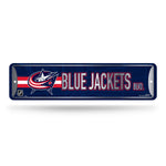 Wholesale NHL Columbus Blue Jackets Metal Street Sign 4" x 15" Home Décor - Bedroom - Office - Man Cave By Rico Industries