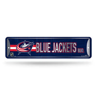 Wholesale NHL Columbus Blue Jackets Metal Street Sign 4" x 15" Home Décor - Bedroom - Office - Man Cave By Rico Industries