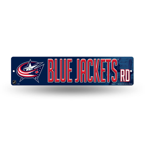 Wholesale NHL Columbus Blue Jackets Plastic 4" x 16" Street Sign By Rico Industries