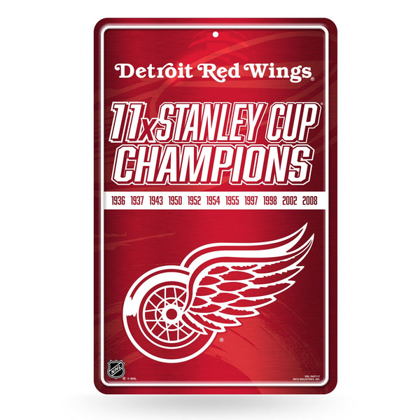 Wholesale NHL Detroit Red Wings 11" x 17" Large Metal Home Décor Sign By Rico Industries