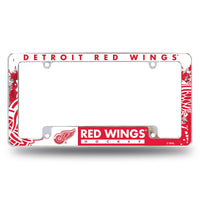 Wholesale NHL Detroit Red Wings 12" x 6" Chrome All Over Automotive License Plate Frame for Car/Truck/SUV By Rico Industries