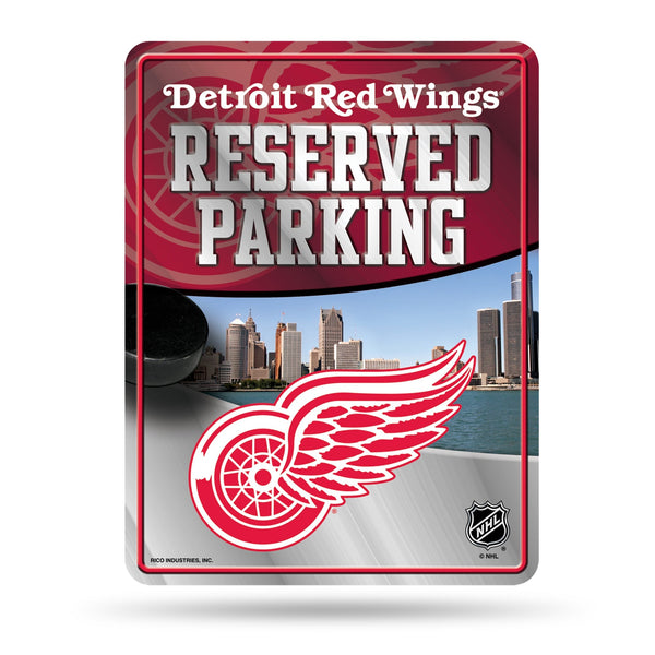 Wholesale NHL Detroit Red Wings 8.5" x 11" Metal Parking Sign - Great for Man Cave, Bed Room, Office, Home Décor By Rico Industries