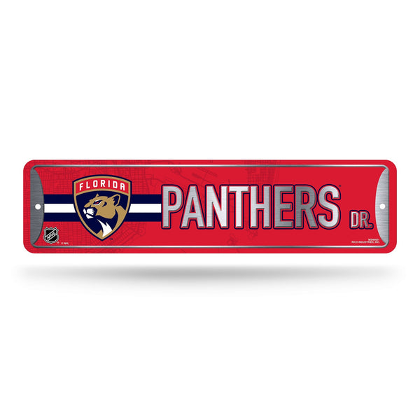 Wholesale NHL Florida Panthers Metal Street Sign 4" x 15" Home Décor - Bedroom - Office - Man Cave By Rico Industries