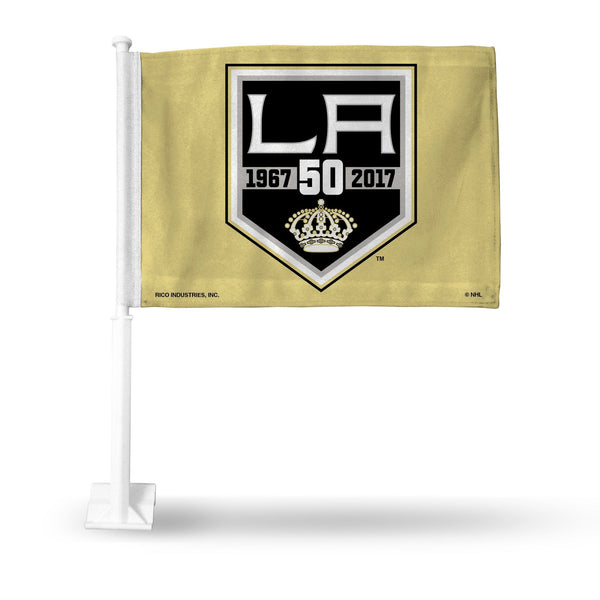 Wholesale NHL Los Angeles Kings Double Sided Car Flag - 16" x 19" - Strong Pole that Hooks Onto Car/Truck/Automobile By Rico Industries