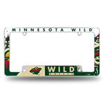 Wholesale NHL Minnesota Wild 12" x 6" Chrome All Over Automotive License Plate Frame for Car/Truck/SUV By Rico Industries
