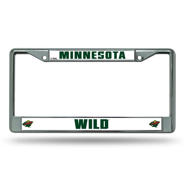 Wholesale NHL Minnesota Wild 12" x 6" Silver Chrome Car/Truck/SUV Auto Accessory By Rico Industries