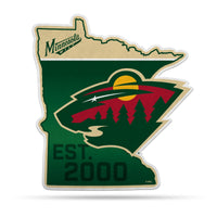 Wholesale NHL Minnesota Wild Classic State Shape Cut Pennant - Home and Living Room Décor - Soft Felt EZ to Hang By Rico Industries