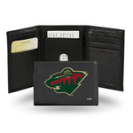 Wholesale NHL Minnesota Wild Embroidered Genuine Leather Tri-fold Wallet 3.25" x 4.25" - Slim By Rico Industries