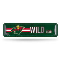 Wholesale NHL Minnesota Wild Metal Street Sign 4" x 15" Home Décor - Bedroom - Office - Man Cave By Rico Industries