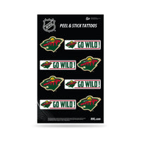 Wholesale NHL Minnesota Wild Peel & Stick Temporary Tattoos - Eye Black - Game Day Approved! By Rico Industries