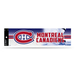 Wholesale NHL Montreal Canadiens 3" x 12" Car/Truck/Jeep Bumper Sticker By Rico Industries