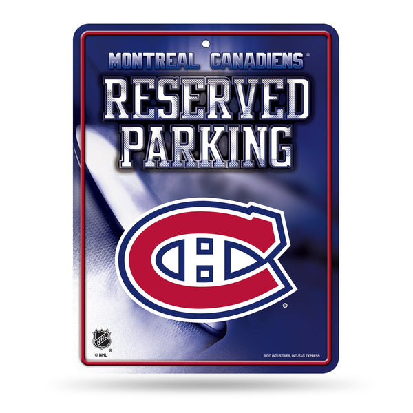 Wholesale NHL Montreal Canadiens 8.5" x 11" Metal Parking Sign - Great for Man Cave, Bed Room, Office, Home Décor By Rico Industries