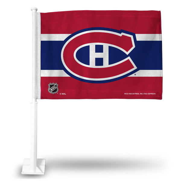 Wholesale NHL Montreal Canadiens Double Sided Car Flag - 16" x 19" - Strong Pole that Hooks Onto Car/Truck/Automobile By Rico Industries