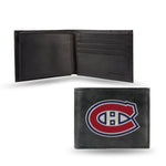 Wholesale NHL Montreal Canadiens Embroidered Genuine Leather Billfold Wallet 3.25" x 4.25" - Slim By Rico Industries