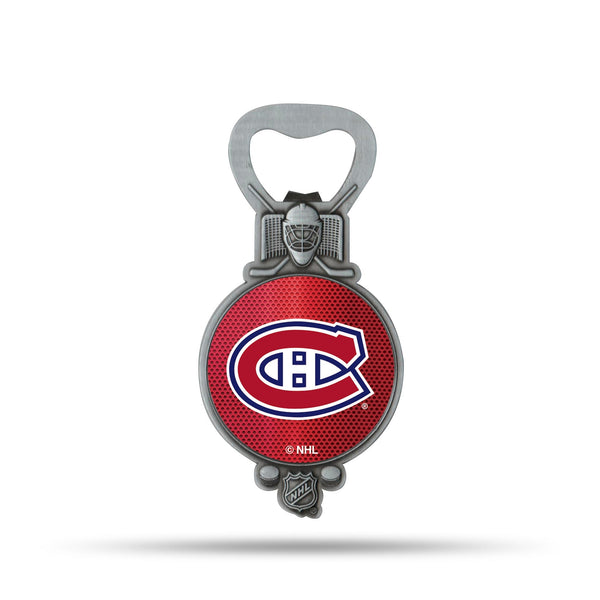 Wholesale NHL Montreal Canadiens Magnetic Bottle Opener, Stainless Steel, Strong Magnet to Display on Fridge By Rico Industries