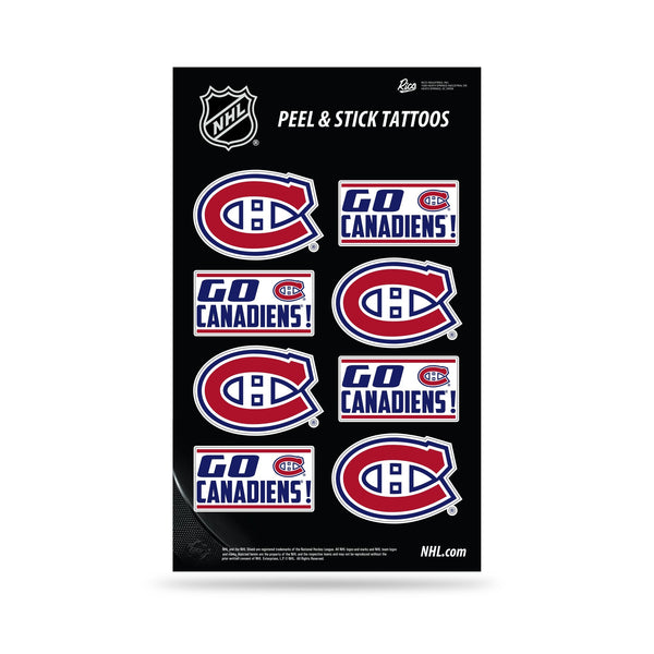 Wholesale NHL Montreal Canadiens Peel & Stick Temporary Tattoos - Eye Black - Game Day Approved! By Rico Industries