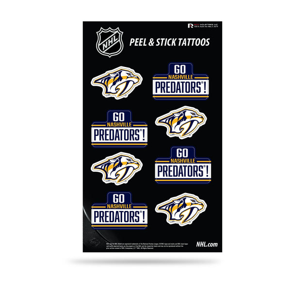 Wholesale NHL Nashville Predators Peel & Stick Temporary Tattoos - Eye Black - Game Day Approved! By Rico Industries