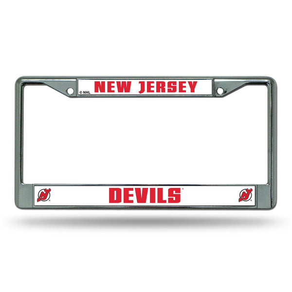 Wholesale NHL New Jersey Devils 12" x 6" Silver Chrome Car/Truck/SUV Auto Accessory By Rico Industries