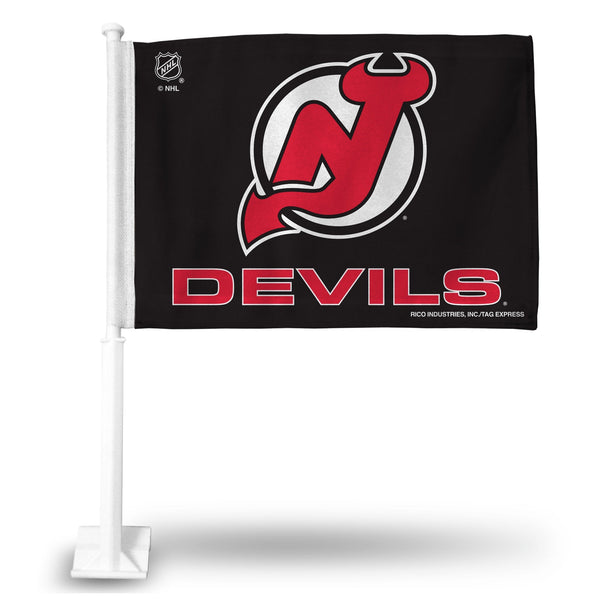 Wholesale NHL New Jersey Devils Double Sided Car Flag - 16" x 19" - Strong Pole that Hooks Onto Car/Truck/Automobile By Rico Industries