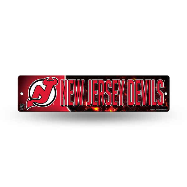 Wholesale NHL New Jersey Devils Plastic 4" x 16" Street Sign By Rico Industries