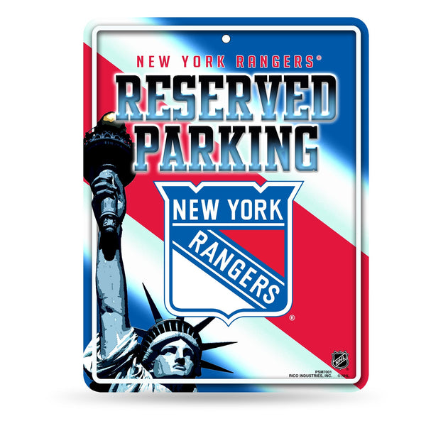 Wholesale NHL New York Rangers 8.5" x 11" Metal Parking Sign - Great for Man Cave, Bed Room, Office, Home Décor By Rico Industries